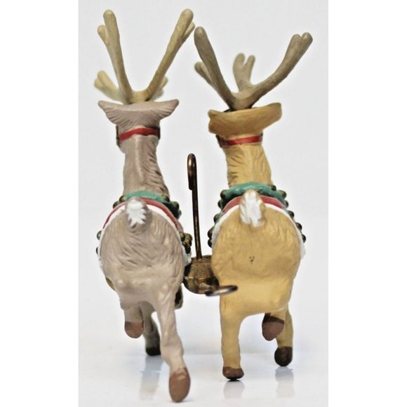 VTG 1992 Hallmark Prancer Vixen Ornament #2 Santa Reindeer Christmas - Picture 4 of 8